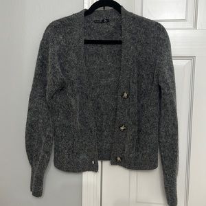Quince alpaca wool gray cardigan